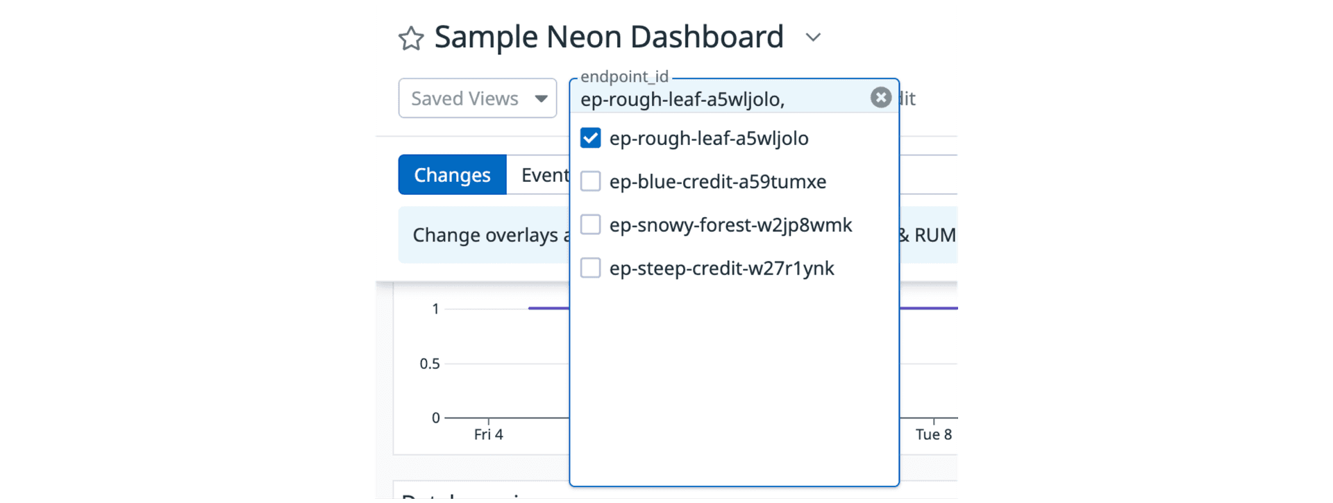 select endpoint variable in dashboard